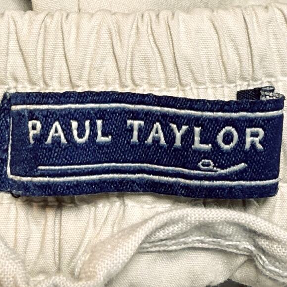 Paul Taylor Ivory Pants EU 50 .. 30" Un-stretched Elastic Waist X 25 Inseam - Picture 5 of 7